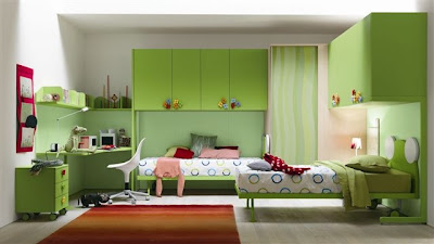 Dormitorio juvenil verde