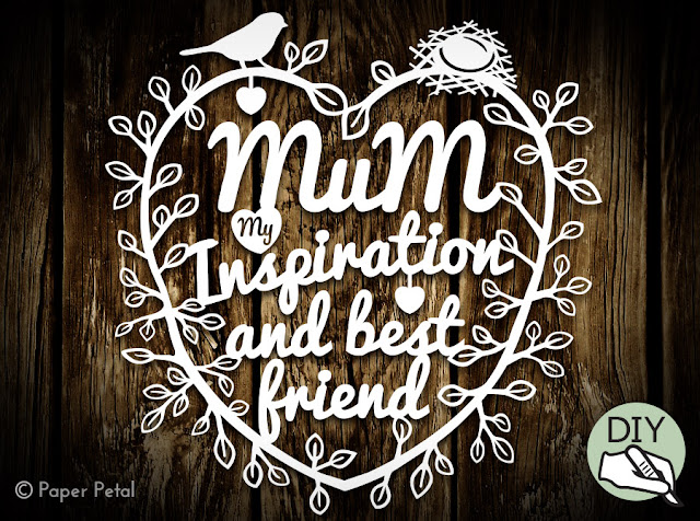 Mothers Day Papercut Template