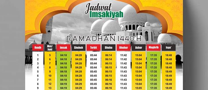 Template Jadwal Imsakiyah
