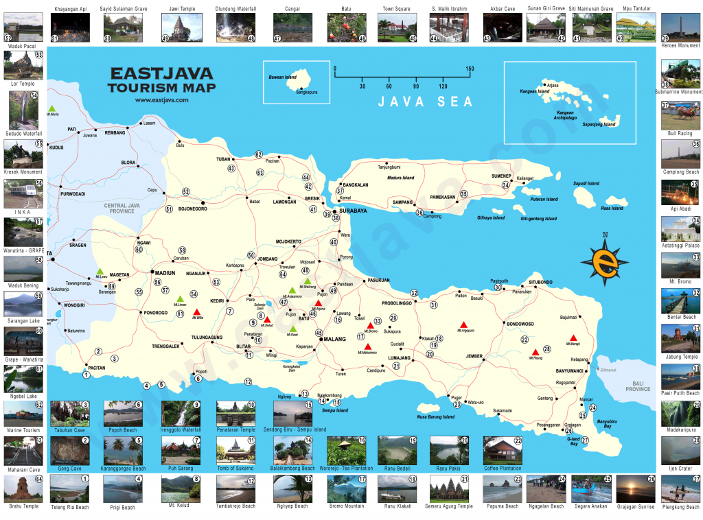  Peta Lengkap Indonesia  Peta Wisata Jawa  Timur 