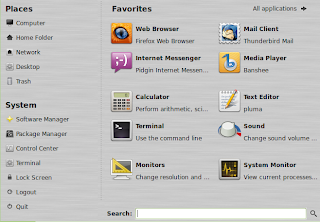 Linux Mint menu