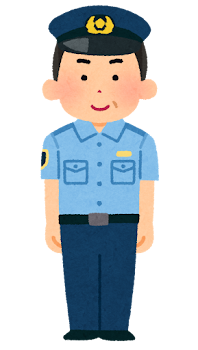 警察官のイラスト（シャツ・中年男性）