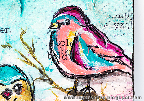 Layers of ink - Because You have a Song tutorial by Anna-Karin with Scribbly Birdies by Dina Wakley and Ranger.