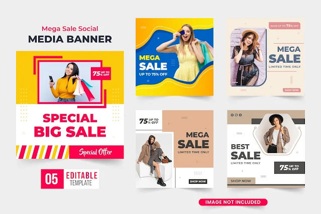 Mega sale template for shopping store free download