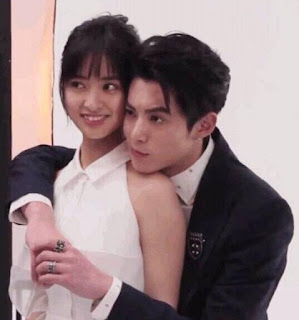 Dylan Wang with his co-actor & rumored girlfriend Shen Yue