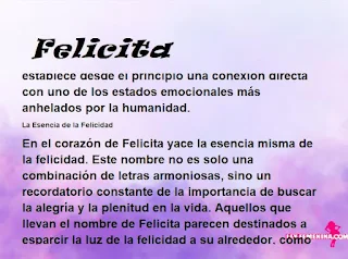 significado del nombre Felicita