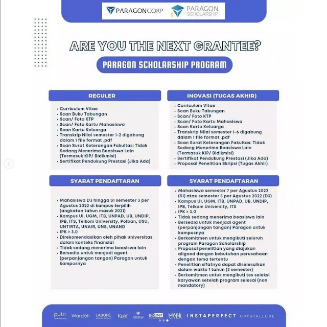 Paragon Scholarship Program 2022 Deadline Pendaftaran 10 Juni 2022