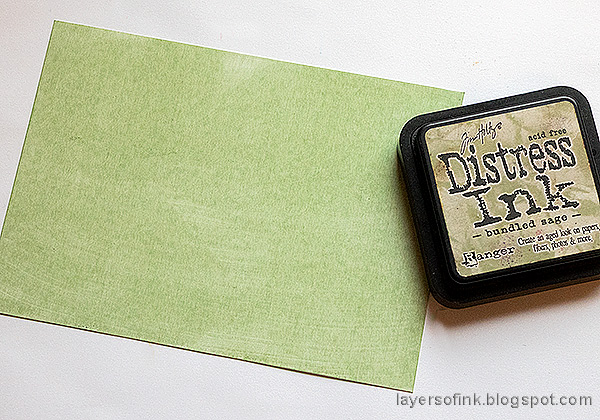 Layers of ink - Faux-linen dry embossed background tutorial by Anna-Karin Evaldsson. Ink with Bundled Sage.