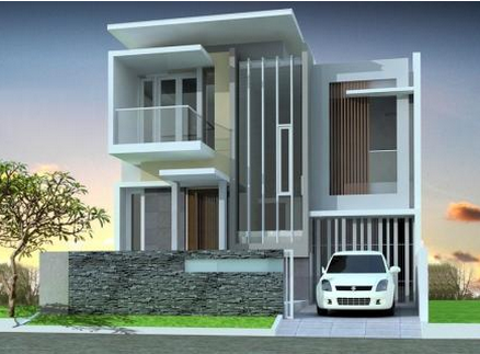  Contoh  Desain  Rumah  Lantai 2 Minimalis  Modern 