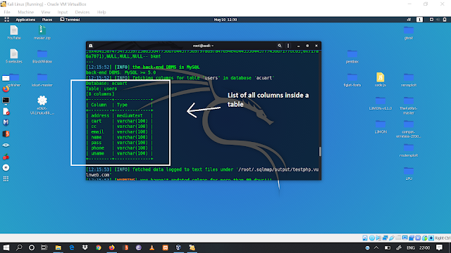 SQL Injection using sqlmap