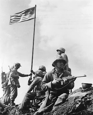 The First Flag Raising on Mount Suribachi, Iwo Jima