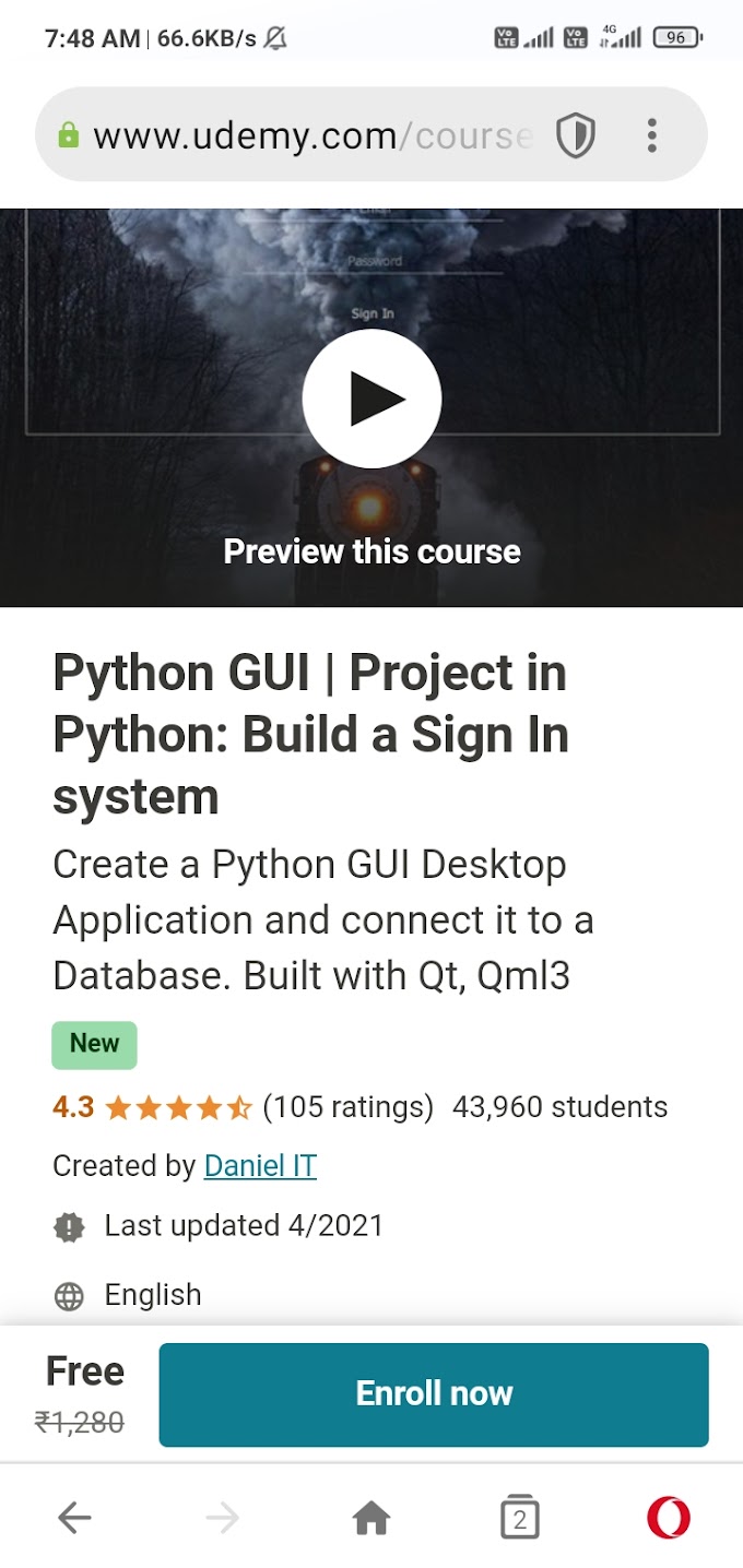 Python GUI | Project in Python: Build a Sign In system || Udemy paid Course for free