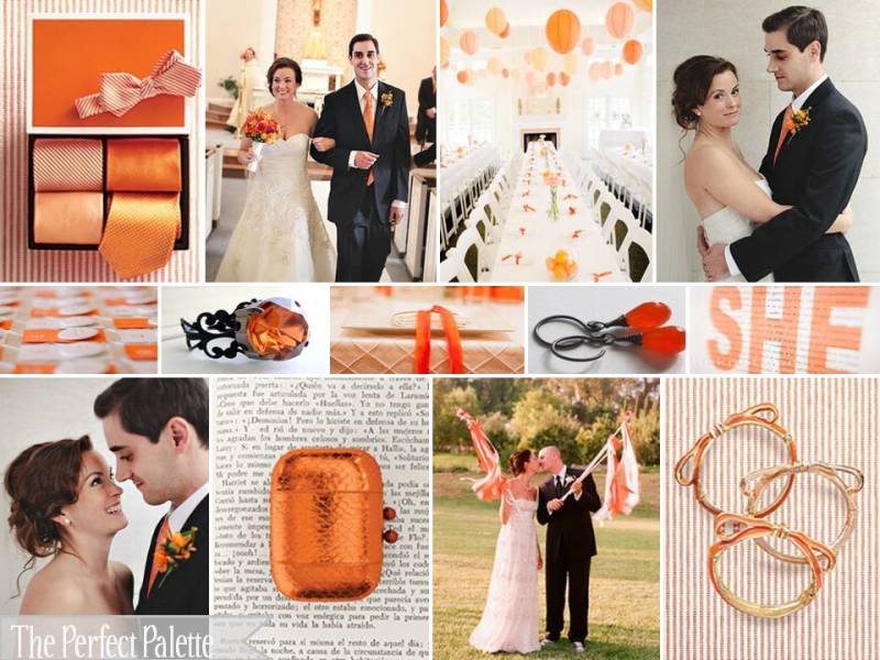 orange wedding cars