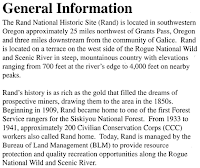 General Information about Rand, Oregon