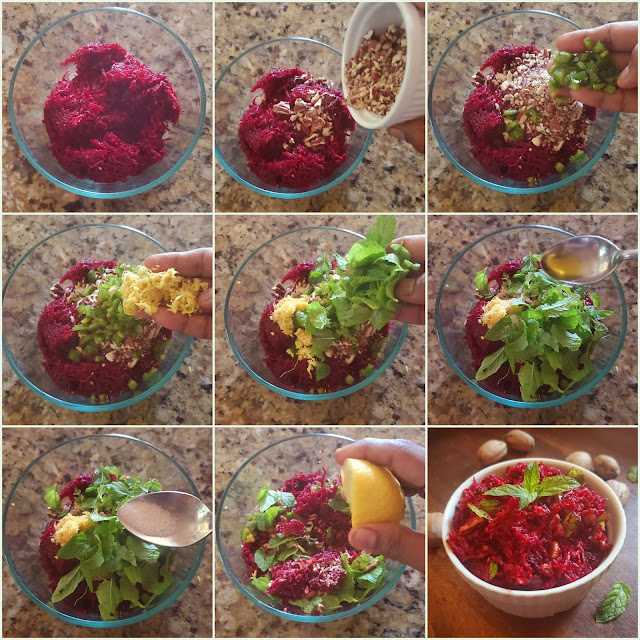 images of Raw Beetroot Walnut Salad / Beetroot Walnut Salad / Beetroot Salad - Healthy Salad Recipes