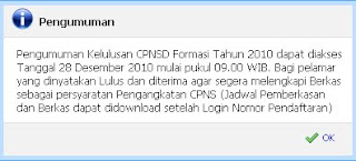 pengumuman cpns 2010 jawa tengah