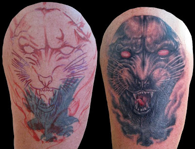 Freddie Ljungberg has two rather large black panther tattoos, one located on