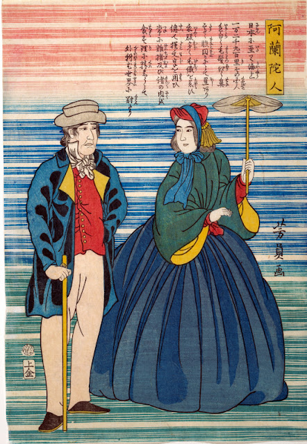 Ukiyo-e. Yokohama-e. Träsnitt. Yoshsikazu.