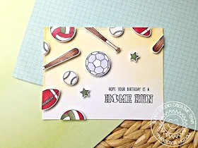Sunny Studio Stamps: Team Player Sports Themed Birthday Card by Franci Vignoli