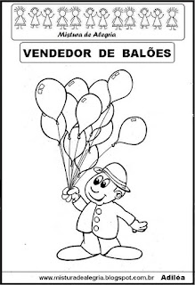 Desenho de vendedor para colorir