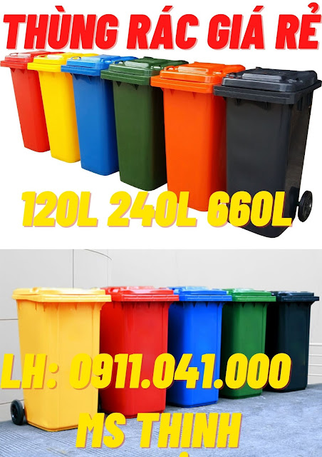 Phân phối thùng rác nhập khẩu 240 lít rẻ nhất TPHCM Ms Thịnh