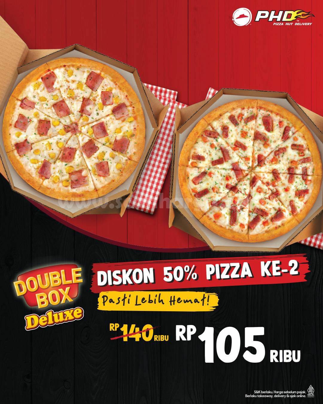 Promo PHD Double Box Deluxe - Beli 2 Paket Pizza hanya 105RB