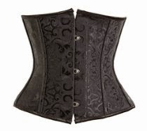 <br />QinYing Brocade Bustier Steel Boning Waist Cincher Underbust Corset Lingerie