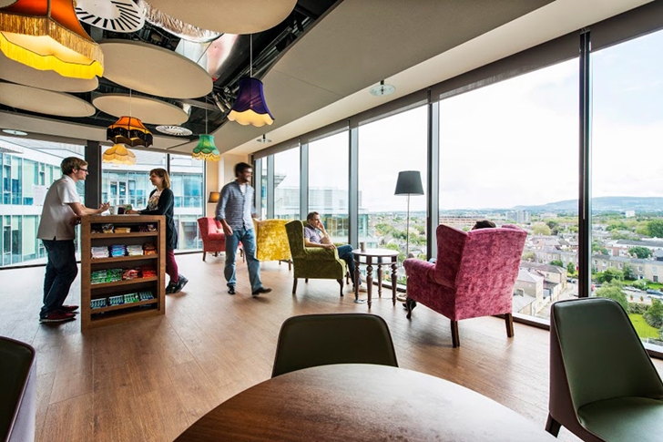 Chairs by the window in Google office in Dublin 