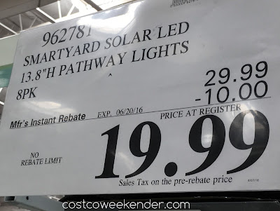 Deal for an 8 pack of SmartYard LED Solar Pathway Lights model 10193 at Costco
