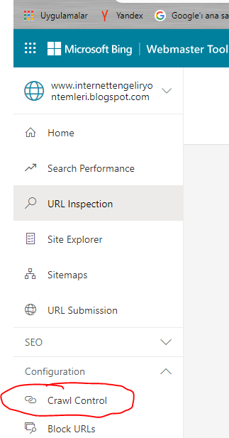 bing arama motoru için site indeksleme