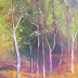 Magical Forest,Original Oil Painting inviting viewer to enter the autumnal forest,fall colors; by AZ Artist Amy Whitehouse