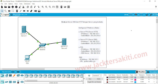 Cara Setting DNS Server Dengan Cisco Packet Tracer