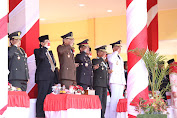 Prajurit Yonmarhanlan I Ikuti Upacara Bendera HUT RI Ke 77 di Lapangan Astaka