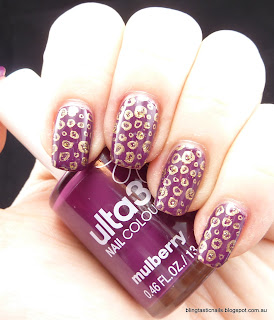 Ulta3 Mulberry and Gold Rush Fever stamping