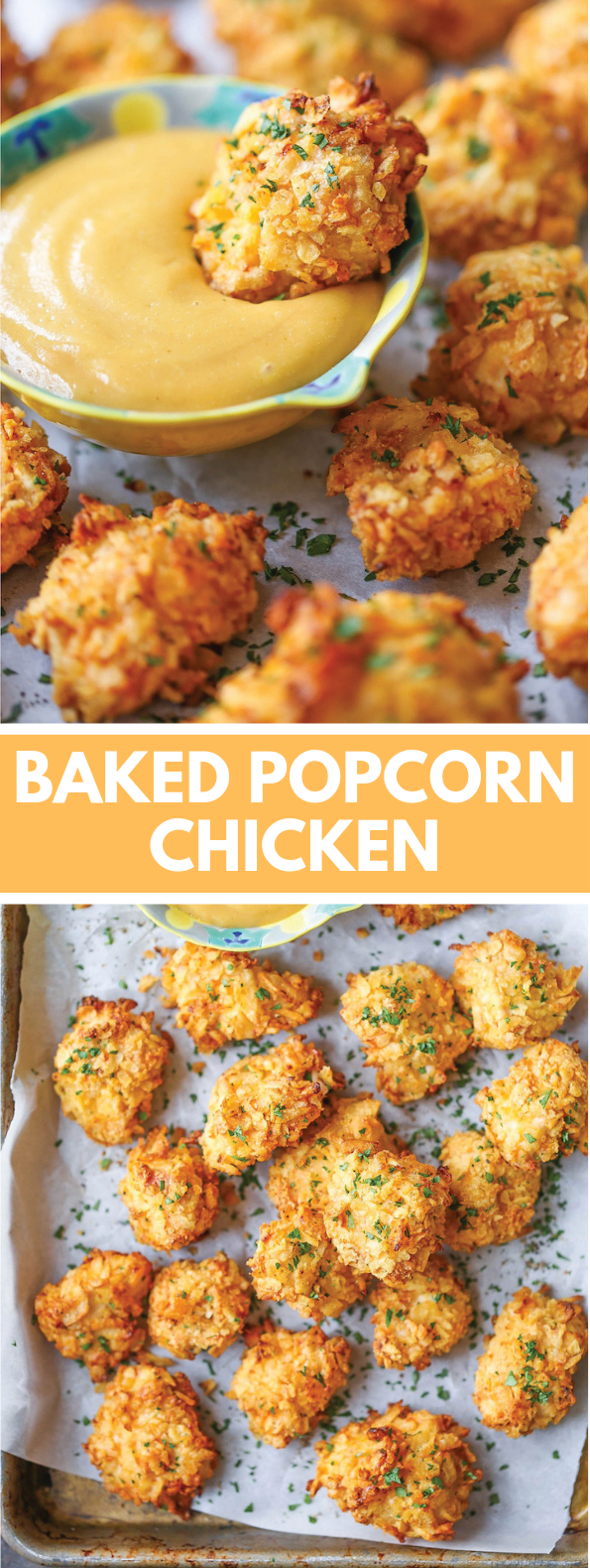 BAKED POPCORN CHICKEN #snacks #appetizer