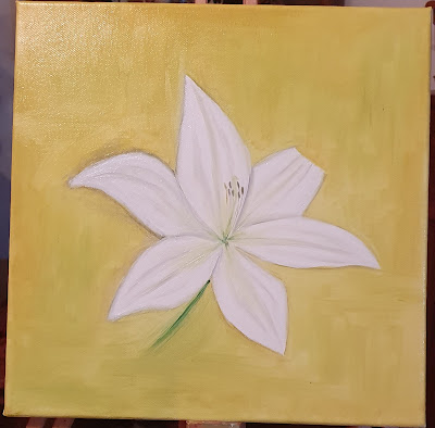 Peinture sur toile Masha Une fleur de lys Étape 2