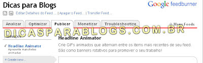 fazer banner animado usando o feedburner