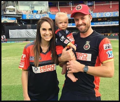 ab de villiers with wife and baby