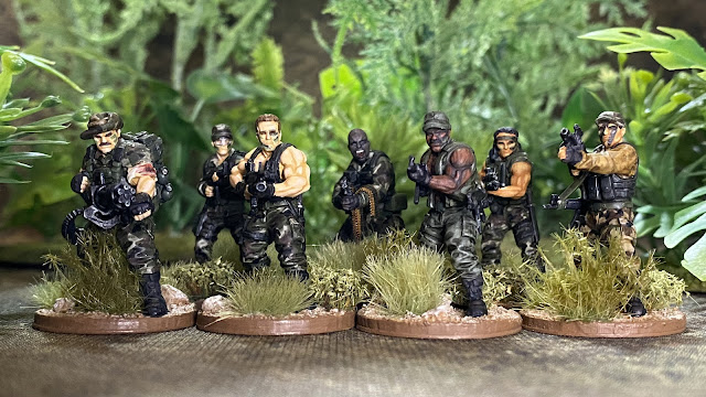 28mm Special Forces miniatures for Predator (1987): Dutch, Dillon, Mac, Poncho, Cooper, Billy, Hawkins