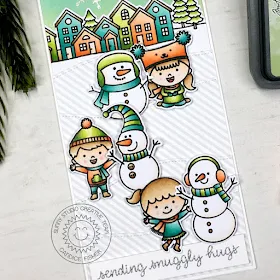 Sunny Studio Stamps: Feeling Frosty Layered Snowflake Frame Die Scenic Route Woodland Borders Winter Themed Card by Candice Fisher