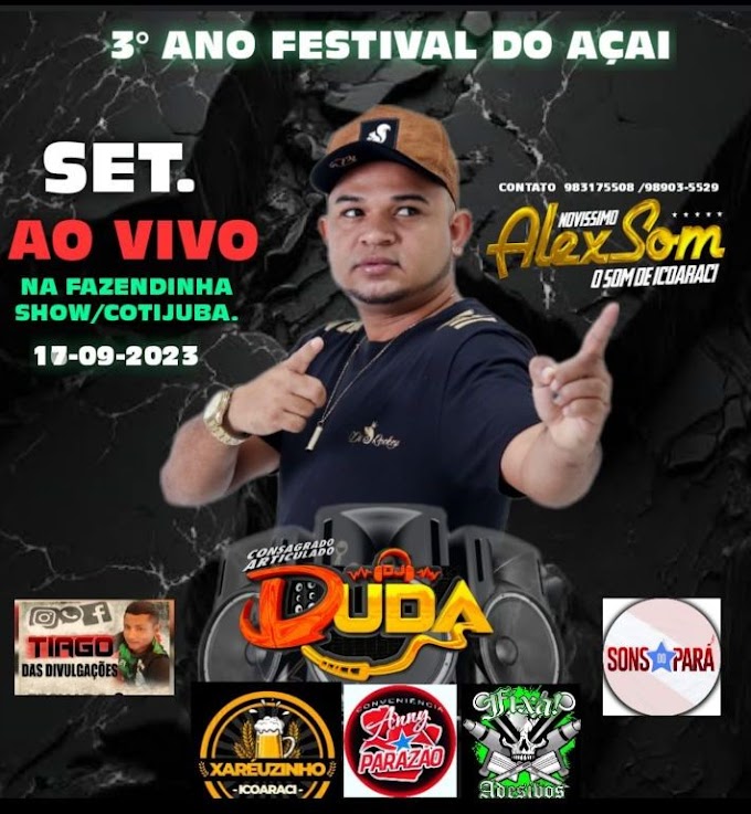 ALEXSOM SET AO VIVO NA FAZENDINHA SHOW COTIJUBA DJ DUDA CONSAGRADO