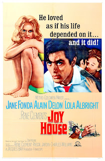 JOY HOUSE. Estados Unidos. Cartel One Sheet: 69 x 104 cms. LOS FELINOS. Les félins. 1964. Francia. Dirección: René Clément. Reparto: Alain Delon, Jane Fonda, Lola Albright, Sorrell Booke, Carl Studer, André Oumansky, Arthur Howard, George Gaynes, Annette Poivre, Berett Arcaya, Marc Mazza, Jacques Bézard.