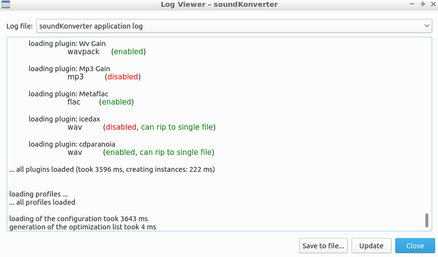 SoundKonverter log viewer