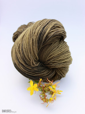 Wool yarn dyed with St John's wort