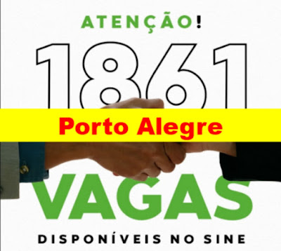 Sine Municipal de Porto Alegre anuncia 1861 vagas disponíveis na semana