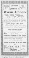 'H. C. & C. S. Haines' classified ad. 1 May 1902 - The Sabetha Republican-Herald (Sabetha, KS), front page, cols. 1-2.