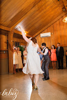 Serena and Nathaniel swing dance at their reception