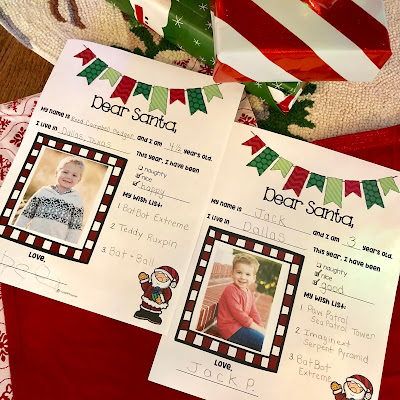 Letters to Santa: FREE printable writing template for December