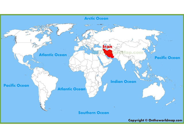 where is iran on the world map