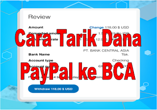 Cara Tarik Dana PayPal ke BCA
